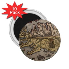 Iceland Cartography Map Renaissance 2 25  Magnets (10 Pack) 