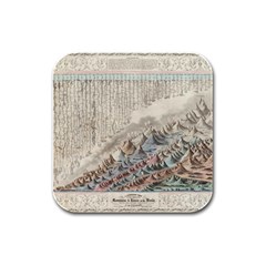 Mountain View Mountain Top Infographics Map Rubber Square Coaster (4 Pack)