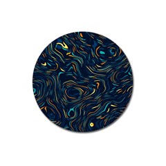 Colorful Abstract Pattern Creative Colorful Line Linear Background Magnet 3  (round)