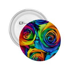 Colorful Roses Bouquet Rainbow 2 25  Buttons