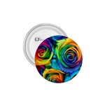 Colorful Roses Bouquet Rainbow 1.75  Buttons Front
