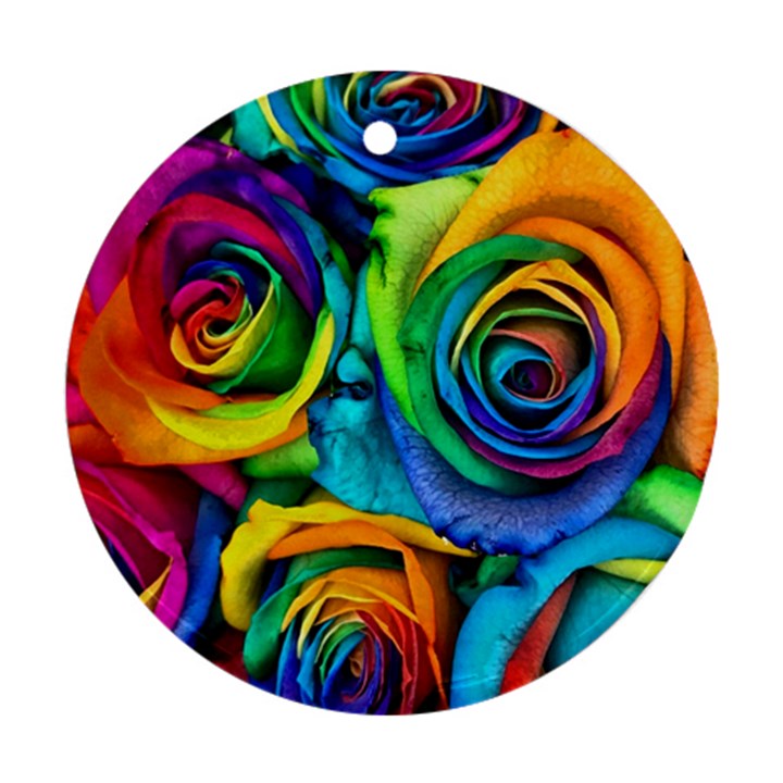 Colorful Roses Bouquet Rainbow Ornament (Round)