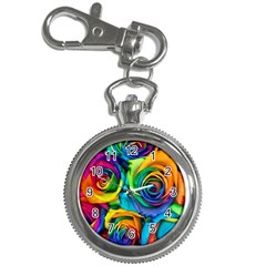 Colorful Roses Bouquet Rainbow Key Chain Watches