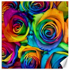 Colorful Roses Bouquet Rainbow Canvas 12  X 12 