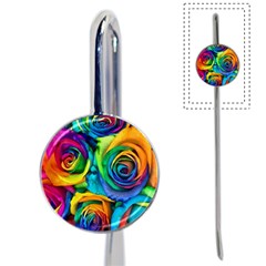 Colorful Roses Bouquet Rainbow Book Mark by B30l