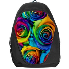 Colorful Roses Bouquet Rainbow Backpack Bag by B30l