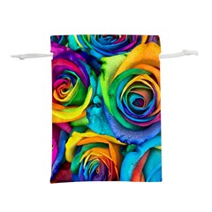 Colorful Roses Bouquet Rainbow Lightweight Drawstring Pouch (l) by B30l