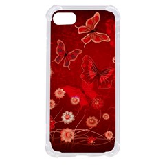 Four Red Butterflies With Flower Illustration Butterfly Flowers Iphone Se