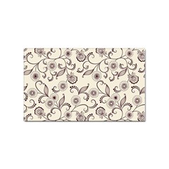 White And Brown Floral Wallpaper Flowers Background Pattern Sticker (rectangular) by B30l