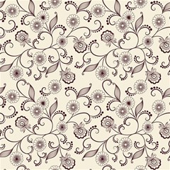 White And Brown Floral Wallpaper Flowers Background Pattern Play Mat (square) by B30l