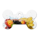 Variety Of Fruit Water Berry Food Splash Kiwi Grape Dog Tag Bone (One Side) Front