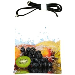 Variety Of Fruit Water Berry Food Splash Kiwi Grape Shoulder Sling Bag by B30l