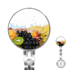 Variety Of Fruit Water Berry Food Splash Kiwi Grape Stainless Steel Nurses Watch by B30l