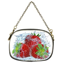 Red Strawberries Water Squirt Strawberry Fresh Splash Drops Chain Purse (One Side)