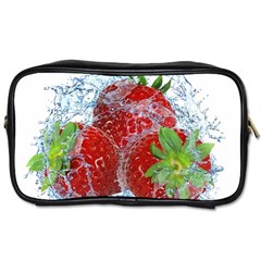 Red Strawberries Water Squirt Strawberry Fresh Splash Drops Toiletries Bag (two Sides) by B30l