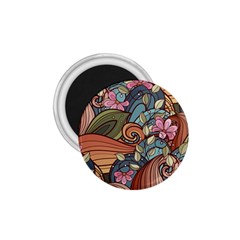 Multicolored Flower Decor Flowers Patterns Leaves Colorful 1 75  Magnets