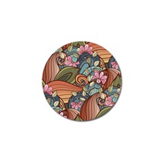 Multicolored Flower Decor Flowers Patterns Leaves Colorful Golf Ball Marker by B30l