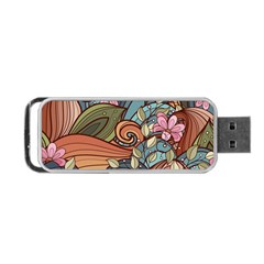 Multicolored Flower Decor Flowers Patterns Leaves Colorful Portable Usb Flash (one Side) by B30l