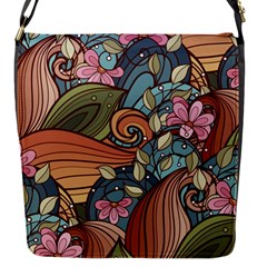 Multicolored Flower Decor Flowers Patterns Leaves Colorful Flap Closure Messenger Bag (s)