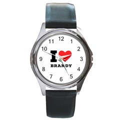 I Love Brandy Round Metal Watch by ilovewhateva