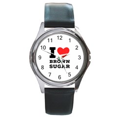 I Love Brown Sugar Round Metal Watch by ilovewhateva