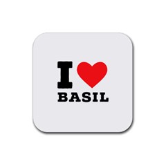 I Love Basil Rubber Coaster (square) by ilovewhateva