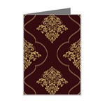 Vector Gold Ornament Pattern Seamless Damask Mini Greeting Card Left