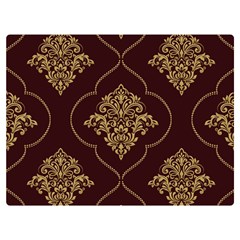 Vector Gold Ornament Pattern Seamless Damask Two Sides Premium Plush Fleece Blanket (extra Small) by danenraven