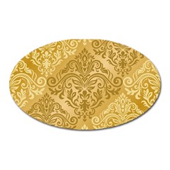 Damas Pattern Vector Texture Gold Ornament With Seamless Oval Magnet by danenraven