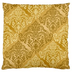 Damas Pattern Vector Texture Gold Ornament With Seamless Large Premium Plush Fleece Cushion Case (two Sides) by danenraven
