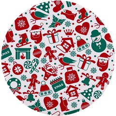 Background Vector Texture Christmas Winter Pattern Seamless Uv Print Round Tile Coaster by danenraven