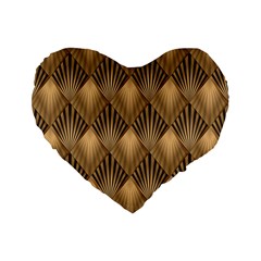 Brown Abstract Background Texture Pattern Seamless Standard 16  Premium Flano Heart Shape Cushions by danenraven