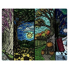 Four Assorted Illustrations Collage Winter Autumn Summer Picture Two Sides Premium Plush Fleece Blanket (medium) by danenraven