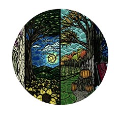 Four Assorted Illustrations Collage Winter Autumn Summer Picture Mini Round Pill Box (pack Of 3) by danenraven