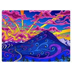 Abstract Paisley Art Pattern Design Fabric Floral Decoration Two Sides Premium Plush Fleece Blanket (extra Small)