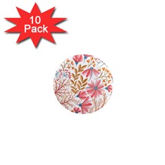 Flowers Pattern Seamless Floral Floral Pattern 1  Mini Magnet (10 pack) 