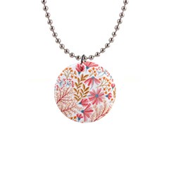 Flowers Pattern Seamless Floral Floral Pattern 1  Button Necklace by danenraven