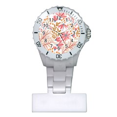 Flowers Pattern Seamless Floral Floral Pattern Plastic Nurses Watch