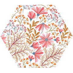 Flowers Pattern Seamless Floral Floral Pattern Wooden Puzzle Hexagon