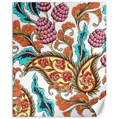 Flowers Pattern Texture White Background Paisley Canvas 16  X 20  by danenraven