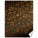 Brown And Green Floral Print Textile Ornament Pattern Texture Canvas 12  x 16  11.86 x15.41  Canvas - 1