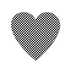 Black And White Checkerboard Background Board Checker Heart Magnet