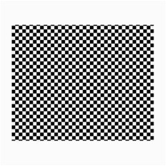 Black And White Checkerboard Background Board Checker Small Glasses Cloth (2 Sides)