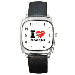 I Love Asparagus  Square Metal Watch by ilovewhateva