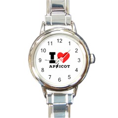 I Love Apricot  Round Italian Charm Watch by ilovewhateva