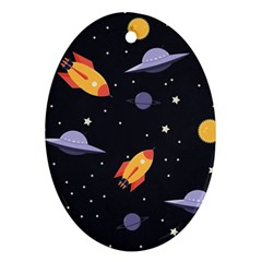 Cosmos Rockets Spaceships Ufos Ornament (oval)