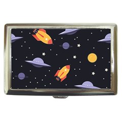 Cosmos Rockets Spaceships Ufos Cigarette Money Case by Cowasu