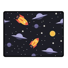 Cosmos Rockets Spaceships Ufos Two Sides Fleece Blanket (small)