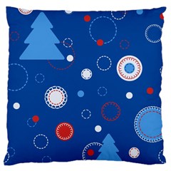 Christmas Pattern Tree Design Large Premium Plush Fleece Cushion Case (two Sides) by Cowasu