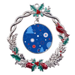 Christmas Pattern Tree Design Metal X mas Wreath Holly Leaf Ornament